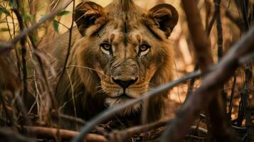 león en el parque nacional kruger foto