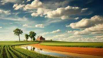 hermosa rural paisaje. rural la carretera en el campo a puesta de sol. foto