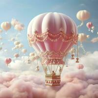 Colorful hot air balloons floating in the sky photo