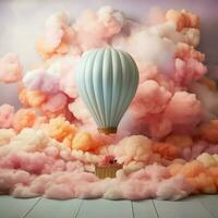 Colorful hot air balloons floating in the sky photo
