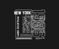 vector ilustración en el tema de atlético nuevo York ciudad. Clásico número.de.diseño deporte tipografía, para ropa de calle y urbano estilo camiseta diseño, sudaderas con capucha, etc