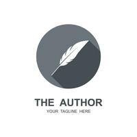 author's feather logo vector icon illustration design