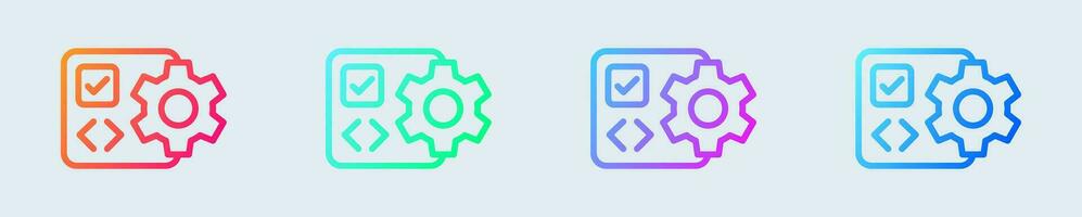 Software line icon in gradient colors. Application signs vector illustration.