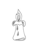 Candle simple outline cartoon doodle vector illustration, clipart useful for Christmas or Halloween holiday decoration, witchcraft attribute hand drawn image, gothic mystical design