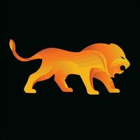 Abstract lion 3D Logo Design Vector illustration Artwork