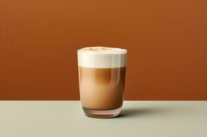 Glass with latte. Generative Ai photo