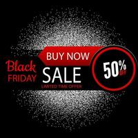 Black Friday Sale Banner With Red And White Text vector