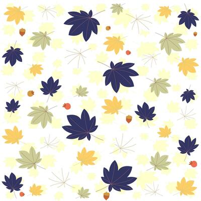 Autumn Mapple Leaves And Acorn Pattern Background