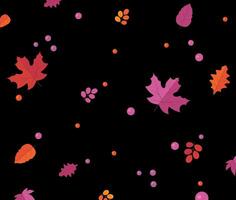 Falling Autumn Leaves On Black background vector