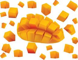 Slice mango shape vector. yellow color for background design. vector