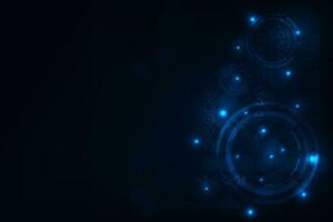 Vector tech circle technology with hexagones geometric. Hi- tech blue bacground.