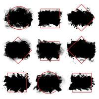 Vector set ink brush stroke frame for text.