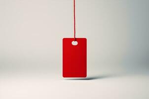 Mockup tag for clothes. Red tag. Black Friday. Sale. Generative AI photo