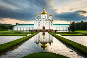 el catedral de el santo cruzar en Rusia. generado por ai foto