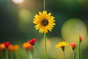 sunflower in the field, flowers, nature, nature hd wallpaper. AI-Generated photo