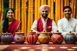 indio Boda fotografía en Delhi. generado por ai foto