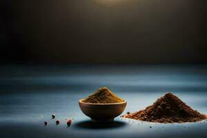 a bowl of spices and a bowl of spices. AI-Generated photo