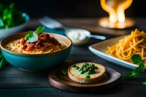 el mejor pasta platos en el mundo. generado por ai foto