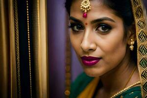 a beautiful indian woman in traditional attire. AI-Generated photo