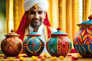 indian wedding decor ideas for the bride and groom. AI-Generated photo