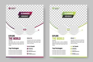 Vacation travel  flyer design template, Travel poster or flyer pamphlet flyer design and travel agency flye vector