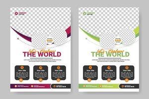 Vacation travel  flyer design template, Travel poster or flyer pamphlet flyer design and travel agency flye vector