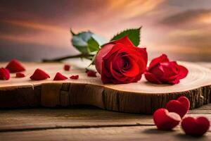 el Rosa es el símbolo de amor y romance, y el rojo color es el color de amor. generado por ai foto
