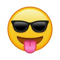 Face with tongue and sunglasses Large size of yellow emoji smile vector