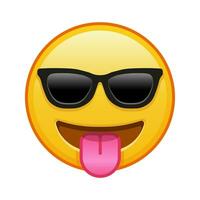 Face with tongue and sunglasses Large size of yellow emoji smile vector