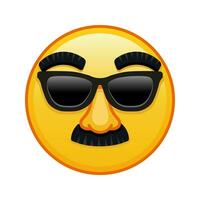 Face with sunglasses and mustache Large size of yellow emoji smile vector