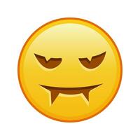 Scary halloween face Large size of yellow emoji smile vector