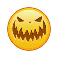 de miedo Víspera de Todos los Santos cara grande Talla de amarillo emoji sonrisa vector