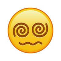 Face with spiral eyes Large size of yellow emoji smile vector