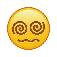 cara con espiral ojos grande Talla de amarillo emoji sonrisa vector