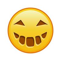 de miedo Víspera de Todos los Santos cara grande Talla de amarillo emoji sonrisa vector