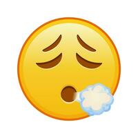 Face Exhaling Large size of yellow emoji smile vector