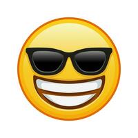 Grinning face with sunglasses Large size of yellow emoji smile vector