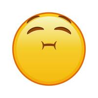 The face is chewing or holding its breath Large size of yellow emoji smile vector