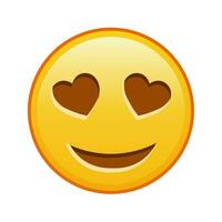 cara sonriente con ojos de corazón tamaño grande de emoji amarillo sonrisa vector