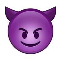 Smiling face with horns Large size of yellow emoji smile vector