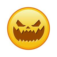 Scary halloween face Large size of yellow emoji smile vector