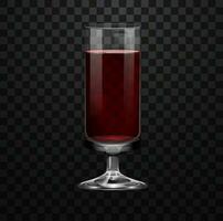 Realistic glass for with red drinks isolated on transparent background vector