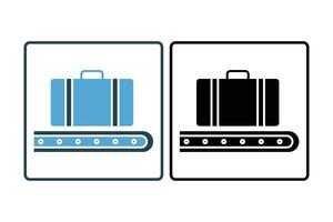 Baggage icon. icon related to airport, baggage claim. suitable for web site design, app, user interfaces, printable etc. Solid icon style. Simple vector design editable