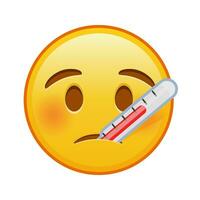 Face with thermometer Large size of yellow emoji smile vector