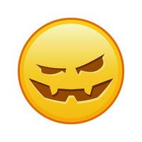 Scary halloween face Large size of yellow emoji smile vector