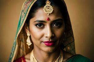 portrait of a beautiful indian woman. AI-Generated photo