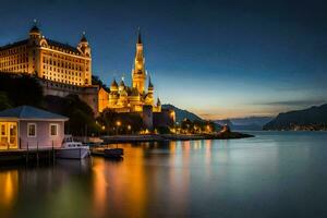 el castillo de Salsburgo, Austria. generado por ai foto