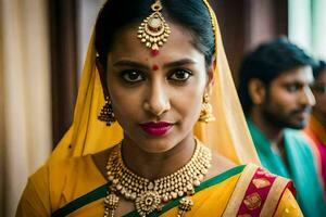 a beautiful indian bride in traditional attire. AI-Generated photo