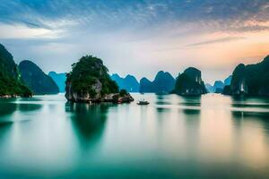 the ha long bay in vietnam. AI-Generated photo