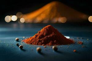 a pile of spices on a table. AI-Generated photo